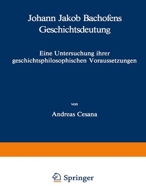cover image of Johann Jakob Bachofens Geschichtsdeutung
